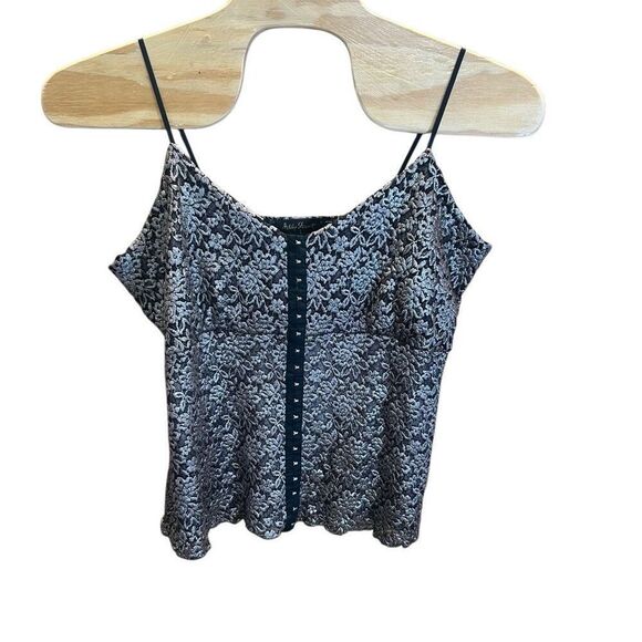 Ashley Stewart 2XL NWT Black and Silver Corset Tank - Picture 1 of 5